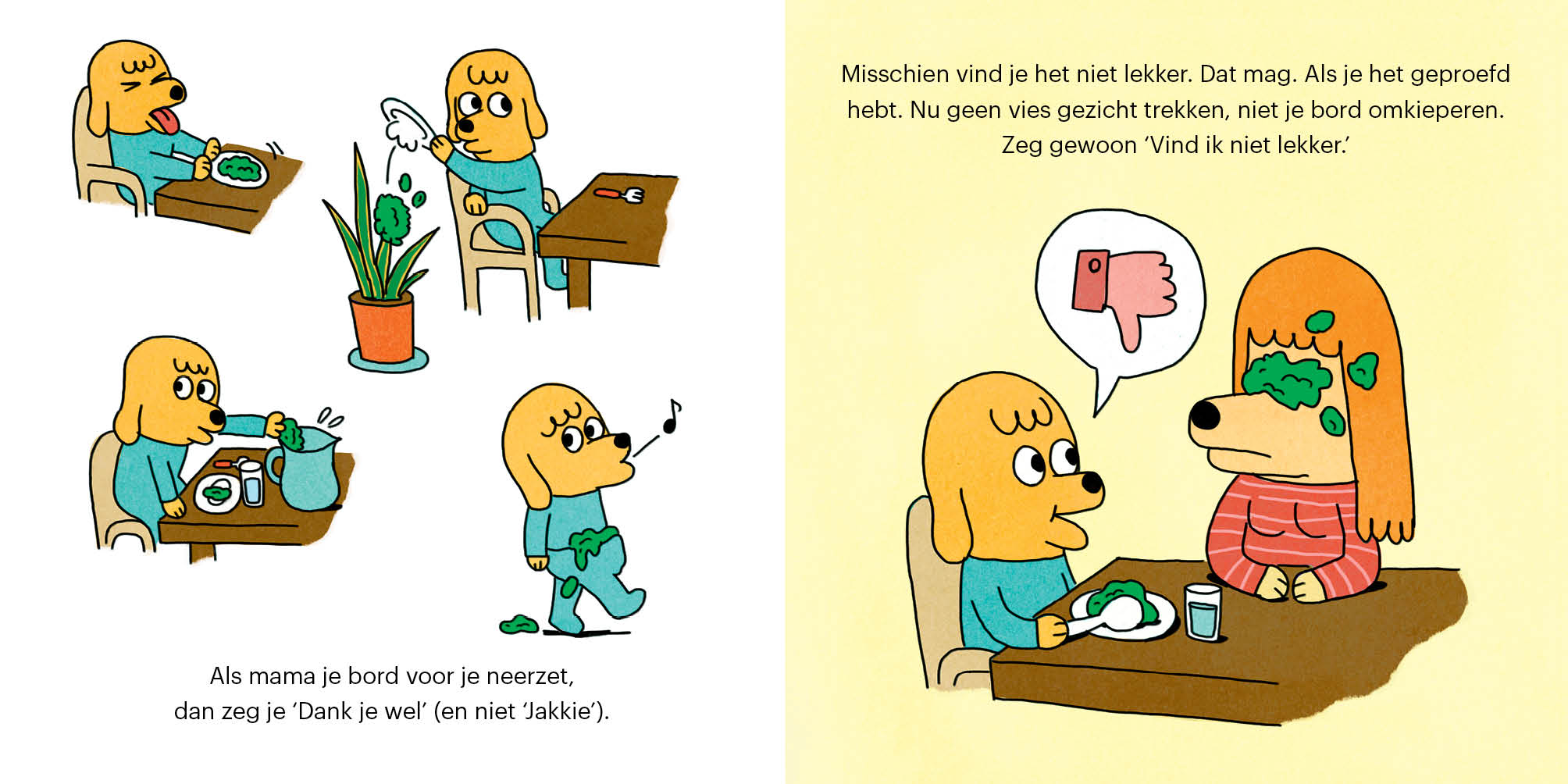 Handboekje voor het eten aan tafel